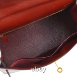 Hermes Kelly 28 Sellier 2way Hand Bag Tri-color Box Calf Vintage K08407b