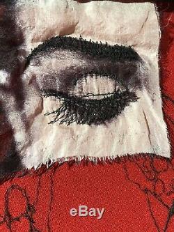 Jean Paul Gaultier Vintage Vtg Rare Red Mesh Top Broderie Eye Lip Applique