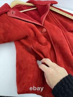 Jeans en cuir pour femmes de taille L, fabriqués aux États-Unis, vintage et rares, couleur rouge pour Noël.