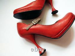 John Fluevog Chaussures Rouge Femmes Fluevogs Pompes Vogs Talons Hauts Femmes Mary Jane