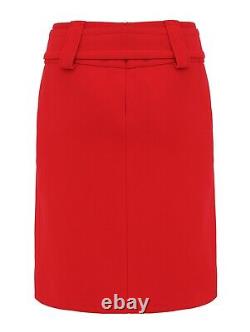 Jupe en laine rouge classique ceinturée de marque Dolce & Gabbana pour femmes, modèle vintage, taille IT40 (S).