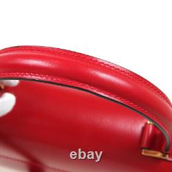 Logos Celine 2way Hand Bag M92 Sac À Main Red Leather Vintage Italy Authentic 30652
