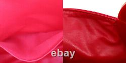 Logos Celine Sac À Main Utilisé Nylon Plastique Rouge Vintage Authentique #ad484 Y