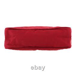 Logos Prada Hand Bag Nylon Rouge Made In Italy Vintage Authentic #ac350 O