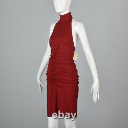 M 1980s 80s Nos Anne Klein Red Halter Bodycon Mini Robe Silk Cashmere Knit Sexy