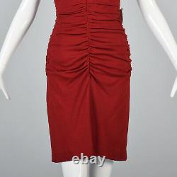 M 1980s 80s Nos Anne Klein Red Halter Bodycon Mini Robe Silk Cashmere Knit Sexy