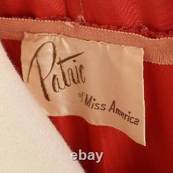 M Vintage 1940s 40s Patric Of Miss America Robe De Soirée En Dentelle Rouge Forme MIDI Rare
