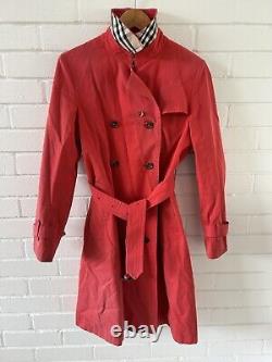 Manteau Burberry Trench Vintage Rouge Femme 10 UK (38 EUR) (6 US) Check