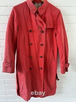 Manteau Burberry Trench Vintage Rouge Femme 10 UK (38 EUR) (6 US) Check