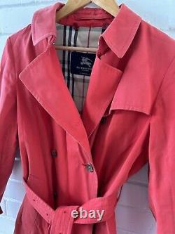 Manteau Burberry Trench Vintage Rouge Femme 10 UK (38 EUR) (6 US) Check