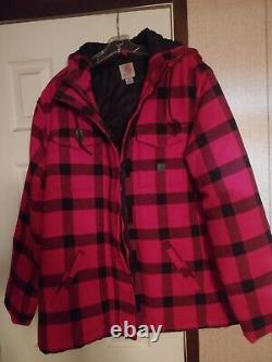 Manteau Carhartt vintage à carreaux rouges pour dames, taille large, livraison gratuite