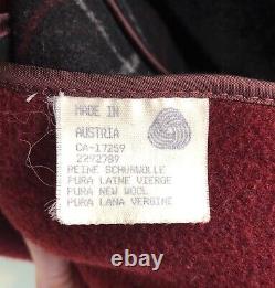 Manteau De Laine Long Loden Salko Vintage, Double Face, Sz 4, Rouge, Plaqué, Autriche