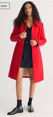 Manteau J. Crew Lady Day en laine italienne rouge vintage pour les fêtes, taille P6 BM966 à 398 $