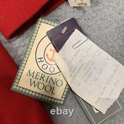 Manteau Trench en Laine Rouge pour Femme Vintage JG Hook NWT avec Écharpe USA Années 1990 Petit Taille