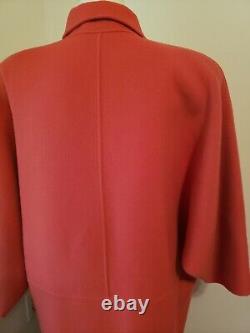 Manteau Vintage OSCAR DE LA RENTA pour Femme, Rouge, en Laine, Taille 4