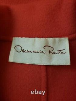 Manteau Vintage OSCAR DE LA RENTA pour Femme, Rouge, en Laine, Taille 4