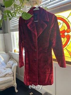 Manteau Vintage Y2K Bebe pour femmes XS Rouge cerise vif (aspect velours écrasé)