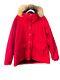 Manteau Vintage En Laine Rouge Woolrich Avec Capuche Taille Xl