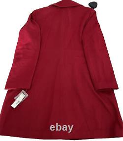 Manteau à boutons en laine mélangée Vtg par Covington Femme XL Rouge Doublé NWT PDSF 160 $