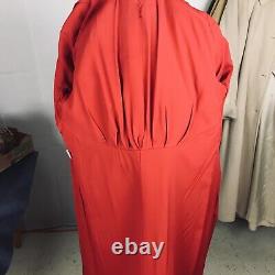 Manteau ajusté pour femmes Fortsmann Klingrite vintage en laine tissée rouge tomate avec ceinture, taille M.