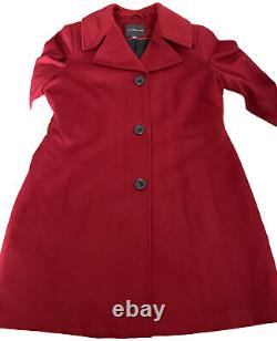 Manteau boutonné en mélange de laine Vtg par Covington Women's XL Rouge doublé Neuf avec étiquette Prix de vente conseillé de 160 $
