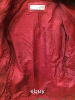 Manteau ceinturé en cuir d'agneau de Nouvelle-Zélande rouge pour femmes de VTG Valerie Stevens, taille 8