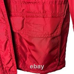 Manteau d'hiver en duvet d'oie Vintage Eddie Bauer taille M rouge avec capuche, nettoyé à sec