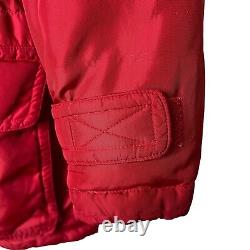 Manteau d'hiver en duvet d'oie Vintage Eddie Bauer taille M rouge avec capuche, nettoyé à sec