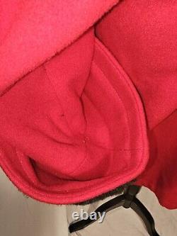 Manteau de femme Spiegel taille 12P Rouge en laine vintage avec fausse fourrure classique