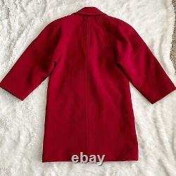 Manteau de laine rouge à double boutonnage Vintage Trigère Peacoat Jacket, style Gorpcore Granola, taille 6