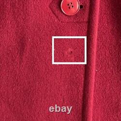 Manteau de laine rouge à double boutonnage Vintage Trigère Peacoat Jacket, style Gorpcore Granola, taille 6
