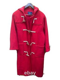 Manteau duffle à capuche en laine rouge vintage pour femmes de Ralph Lauren