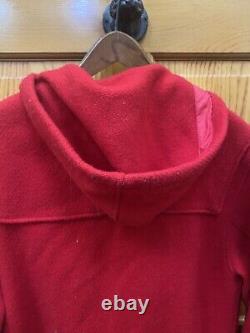 Manteau duffle à capuche en laine rouge vintage pour femmes de Ralph Lauren