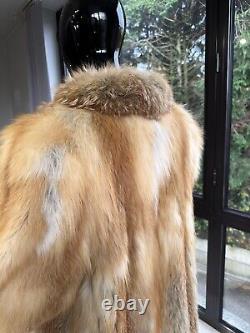 Manteau en fourrure de renard roux doré, manteau en fourrure de renard, manteau en fourrure XL, manteau en fourrure véritable, fourrure vintage