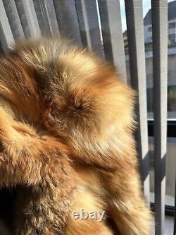 Manteau en fourrure de renard roux doré, manteau en fourrure de renard, manteau en fourrure XL, manteau en fourrure véritable, fourrure vintage