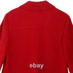 Manteau en laine et cachemire rouge pour femme de coin décontracté vintage avec doublure et poches à bascule