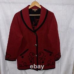 Manteau en laine rouge vintage Pendleton pour femme Let'Er Buck Rodeo Cowboy Western taille M