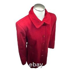 Manteau en laine vintage pour femmes LARRY LEVINE taille 4, mi-longueur, rouge