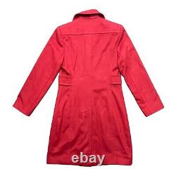 Manteau en laine vintage pour femmes LARRY LEVINE taille 4, mi-longueur, rouge