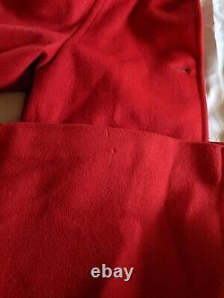Manteau long en laine rouge vintage 100% femmes petites par ALORNA avec boutons col USA