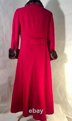 Manteau long en laine rouge vintage DRAMATIQUE pour femme, taille 8 SM MED, pour Noël, Cosplay victorien