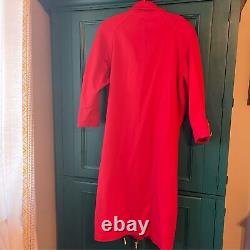 Manteau long rouge en laine vintage taille moyenne 6-8 oversize Andrea