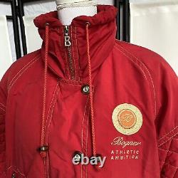 Manteau rouge Bogner Vintage des années 80 pour femme, taille 6, Logo poitrine Ultra Rare