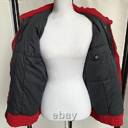 Manteau rouge Bogner Vintage des années 80 pour femme, taille 6, Logo poitrine Ultra Rare