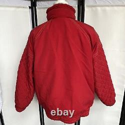 Manteau rouge Bogner Vintage des années 80 pour femme, taille 6, Logo poitrine Ultra Rare