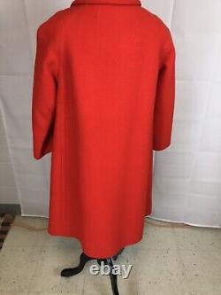 Manteau rouge vintage pour femmes des années 1960 de Frank Gallant avec poches en laine lourde de taille M