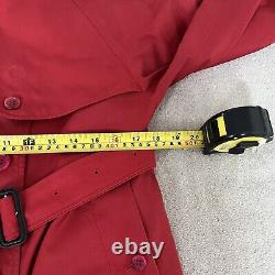 Manteau trench Burberry pour femme en vintage en mélange de coton rouge à carreaux Haymarket taille UK 8 petite