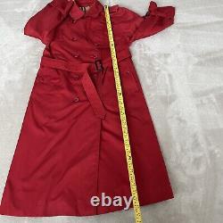 Manteau trench Burberry pour femme en vintage en mélange de coton rouge à carreaux Haymarket taille UK 8 petite