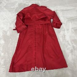 Manteau trench Burberry pour femme en vintage en mélange de coton rouge à carreaux Haymarket taille UK 8 petite