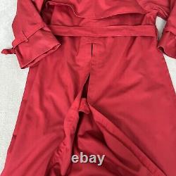 Manteau trench Burberry pour femme en vintage en mélange de coton rouge à carreaux Haymarket taille UK 8 petite